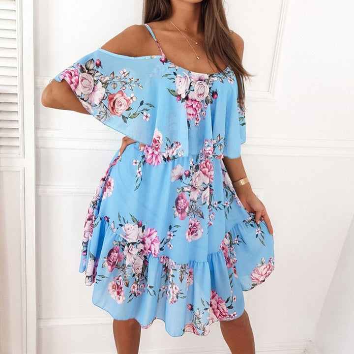 Amelia Hughes | Floral Ruffled Summer Dress For Women