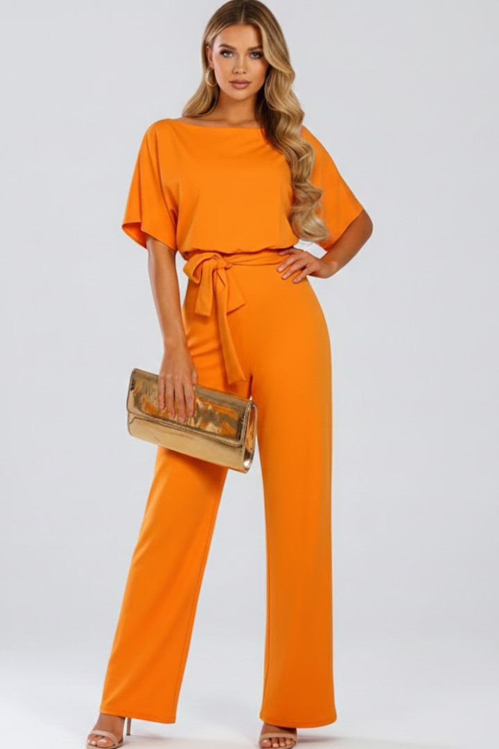 Celina | Women’s Wide Leg Jumpsuit with Belt Tie