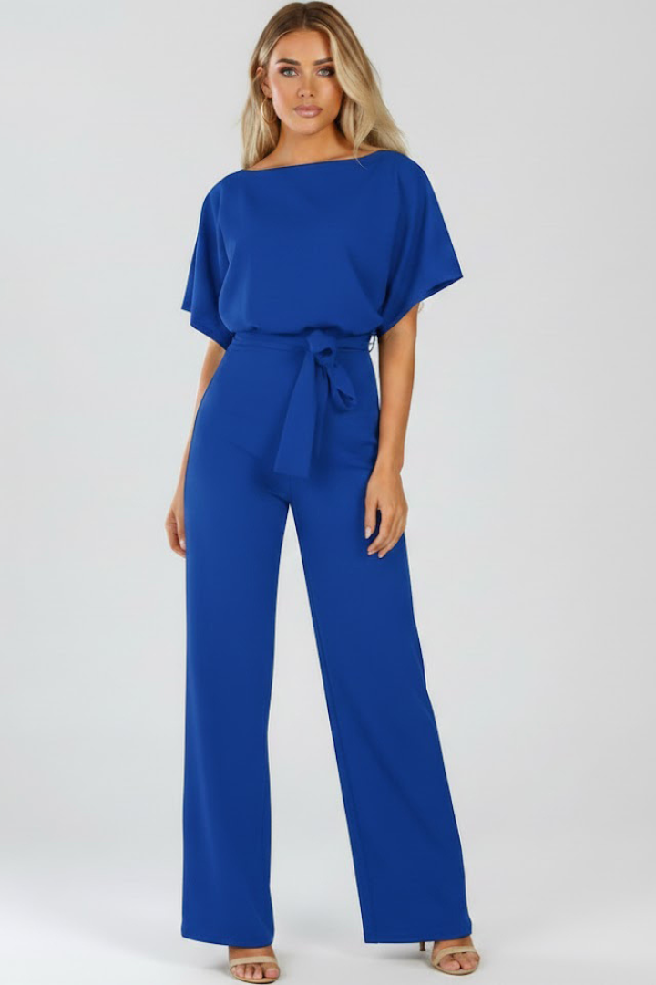 Celina | Women’s Wide Leg Jumpsuit with Belt Tie