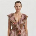 Charlotte Hennessy | Leopard Print Cut-Out Frill Mini Dress For Women