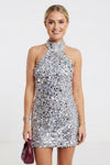 Chloe Parker | Sequined Halter Cocktail Dress For Women