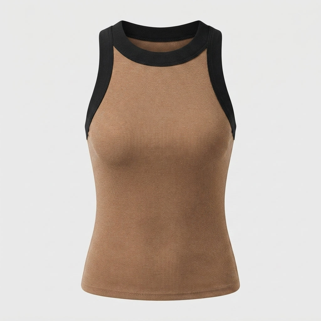 Chloe White | Ribbed Sleeveless Tank Top For Women