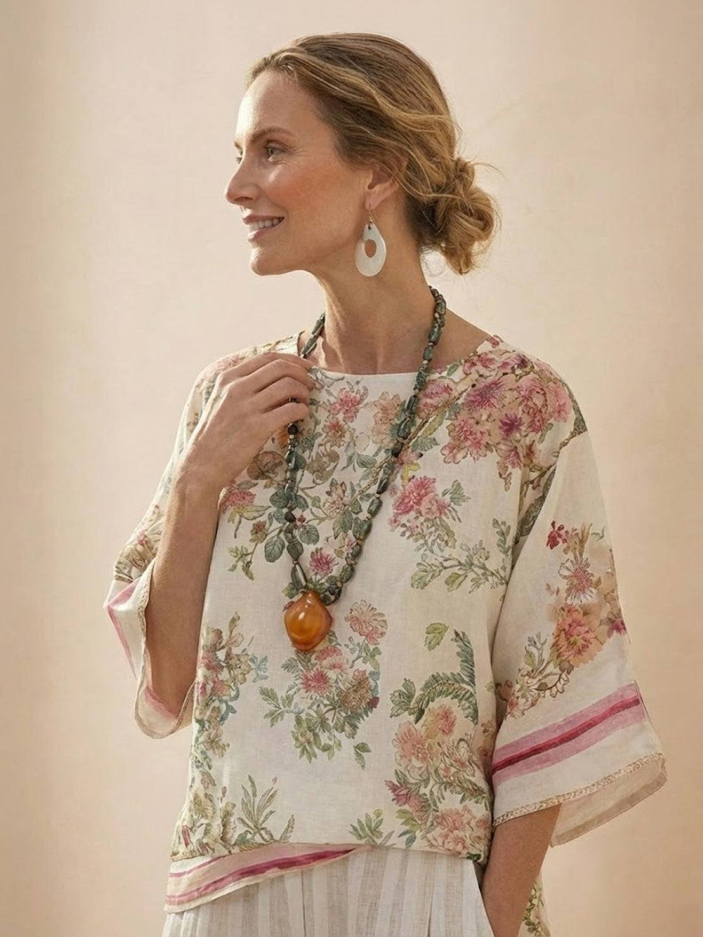 Alma | Women’s Embroidered Two-Piece Set with Floral Trim