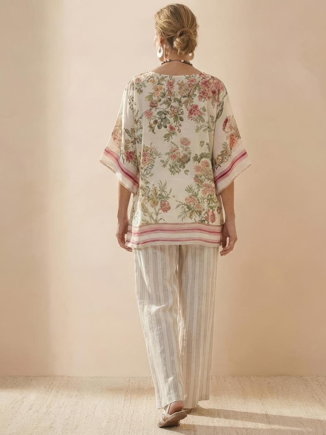 Alma | Women’s Embroidered Two-Piece Set with Floral Trim
