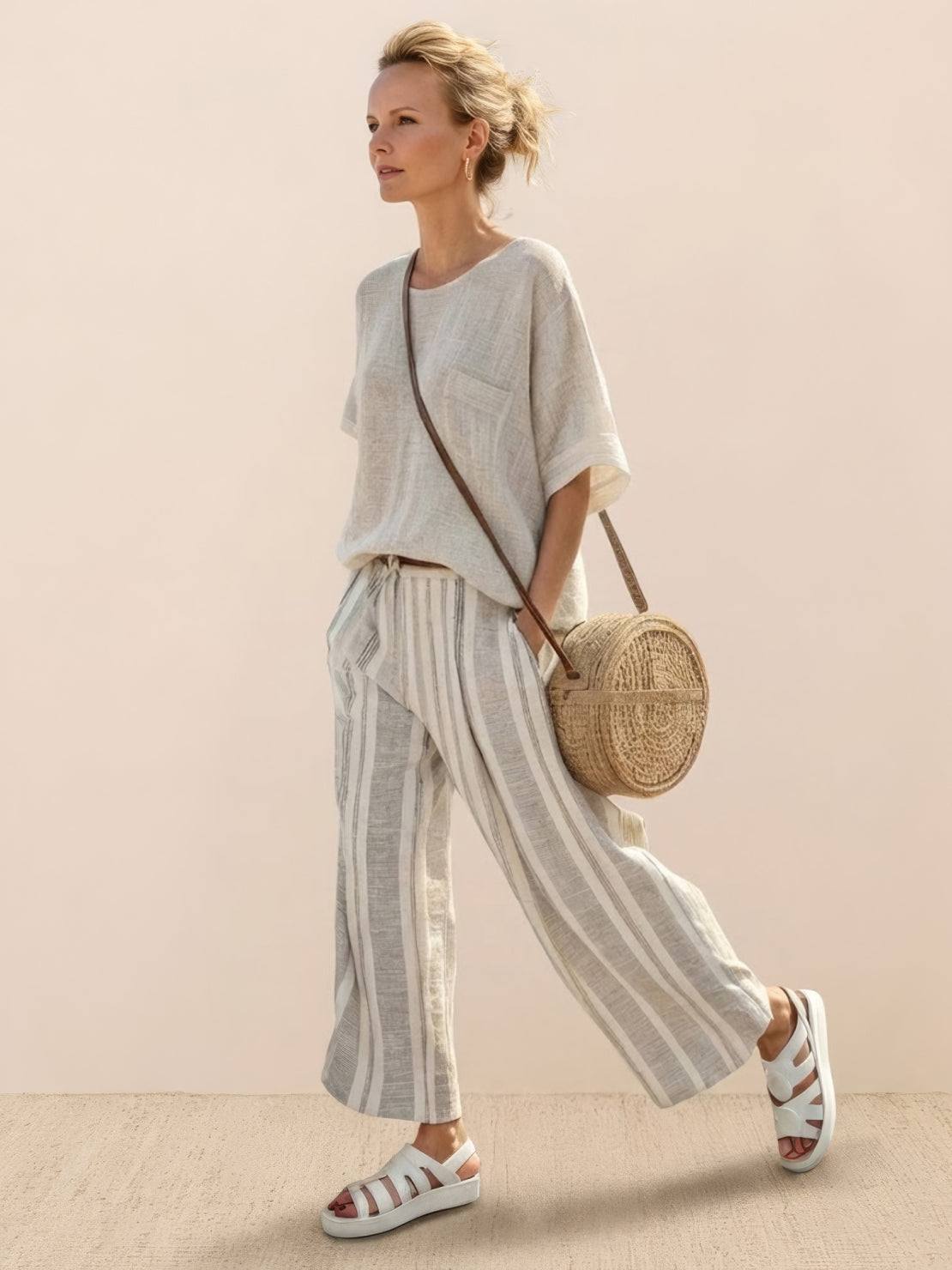 Alma | Women’s Embroidered Two-Piece Set with Floral Trim