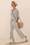 Alma | Women's Embroidered Two-Piece Set Wide Leg Pants Tunic Top