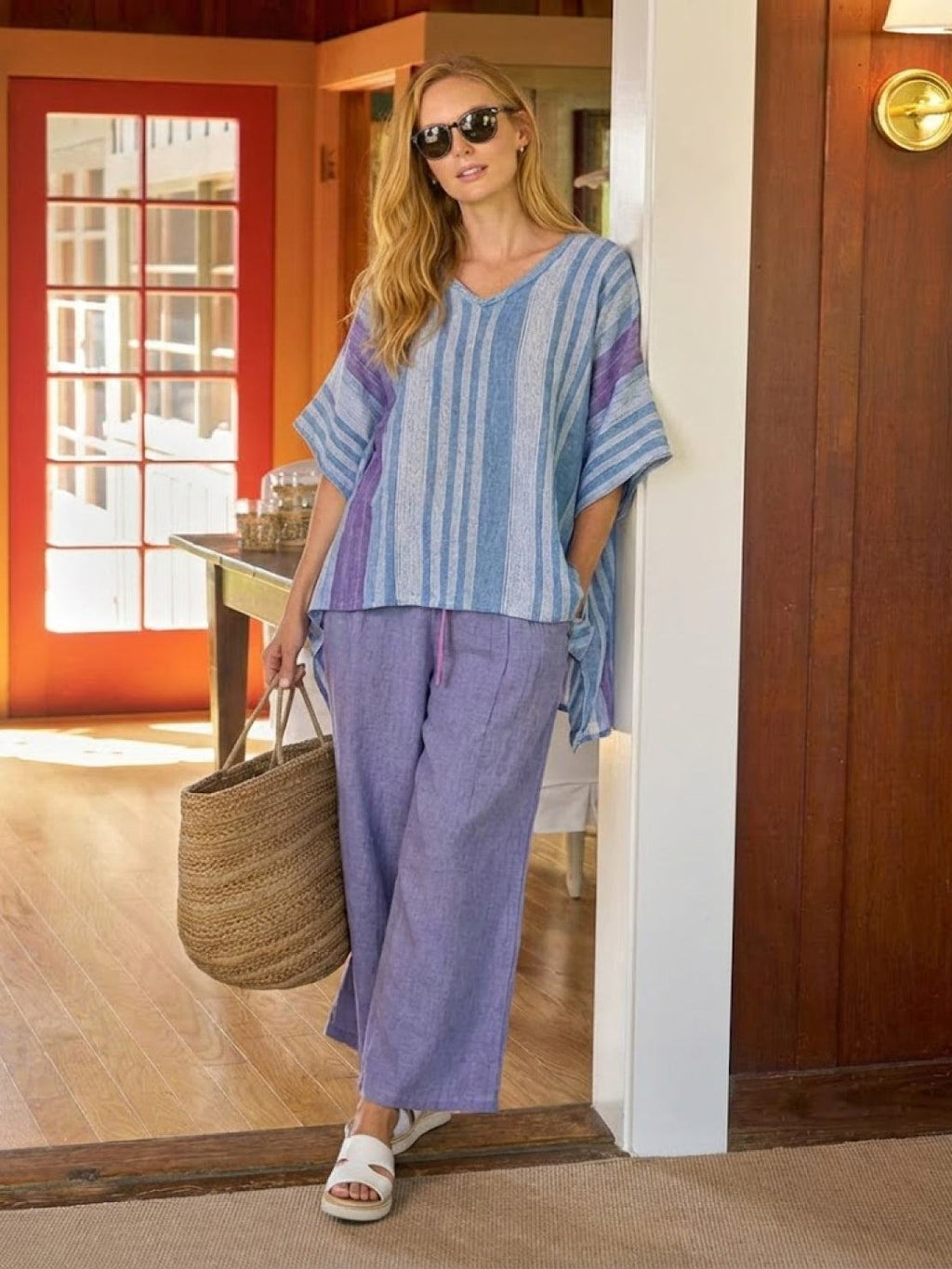 Alma | Women’s Embroidered Two-Piece Set with Floral Trim