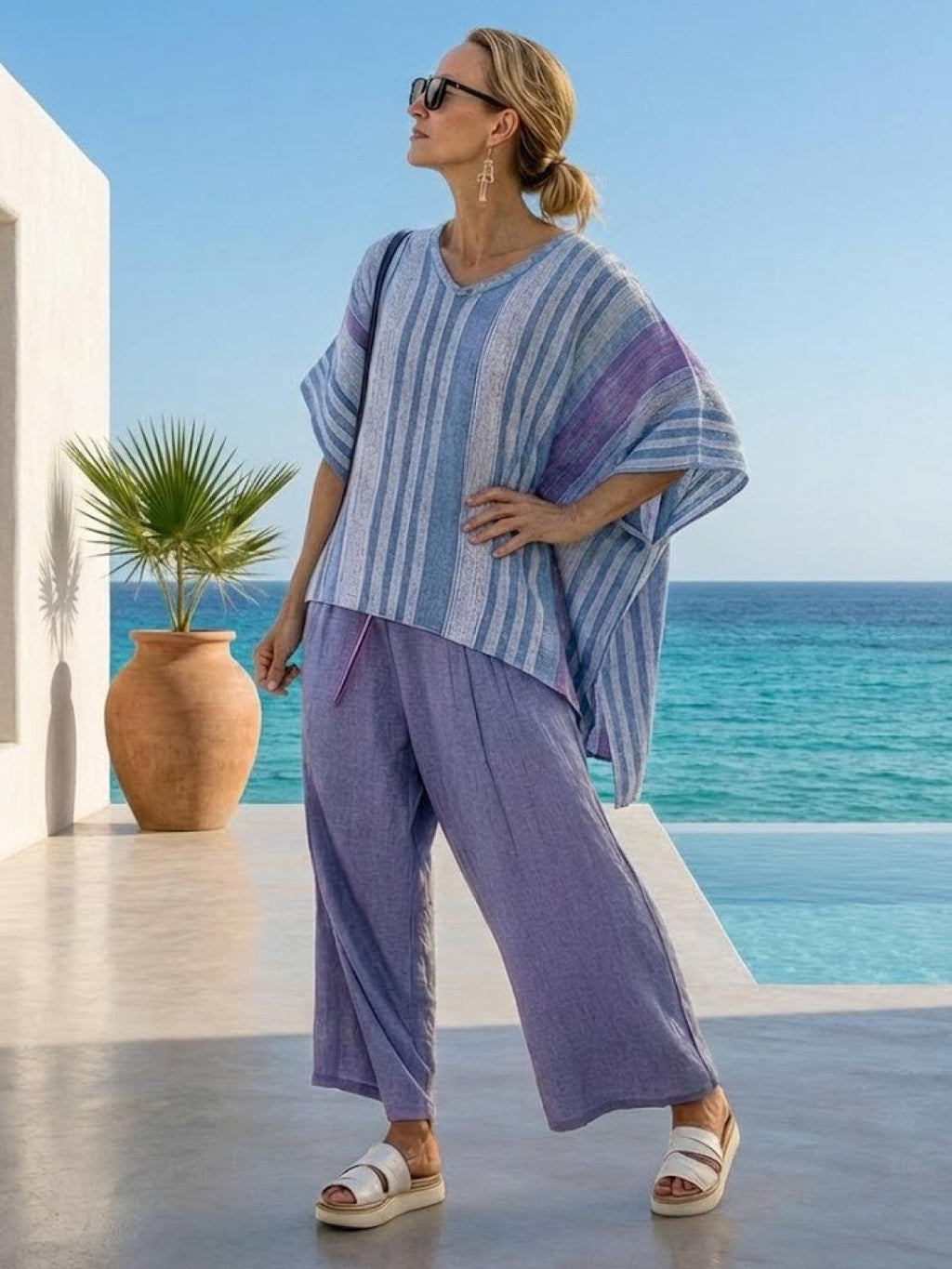 Alma | Women’s Embroidered Two-Piece Set with Floral Trim