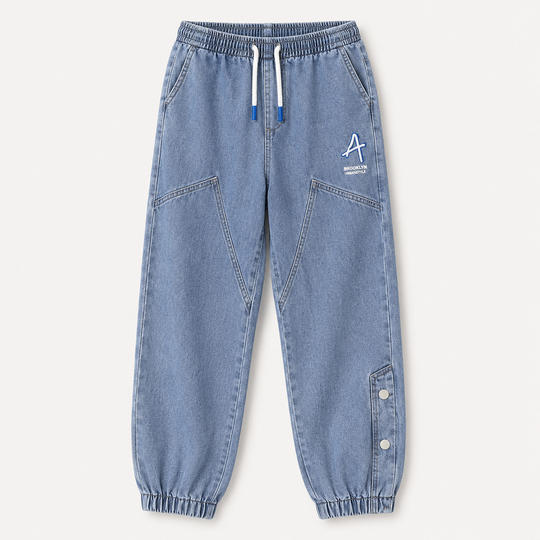 Cody Marsh | Denim Jogger Jeans With Elastic Waist For Men