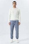 Cody Marsh | Denim Jogger Jeans With Elastic Waist For Men