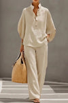 Cordula | Women's Button Up Wide Leg Two Piece Set