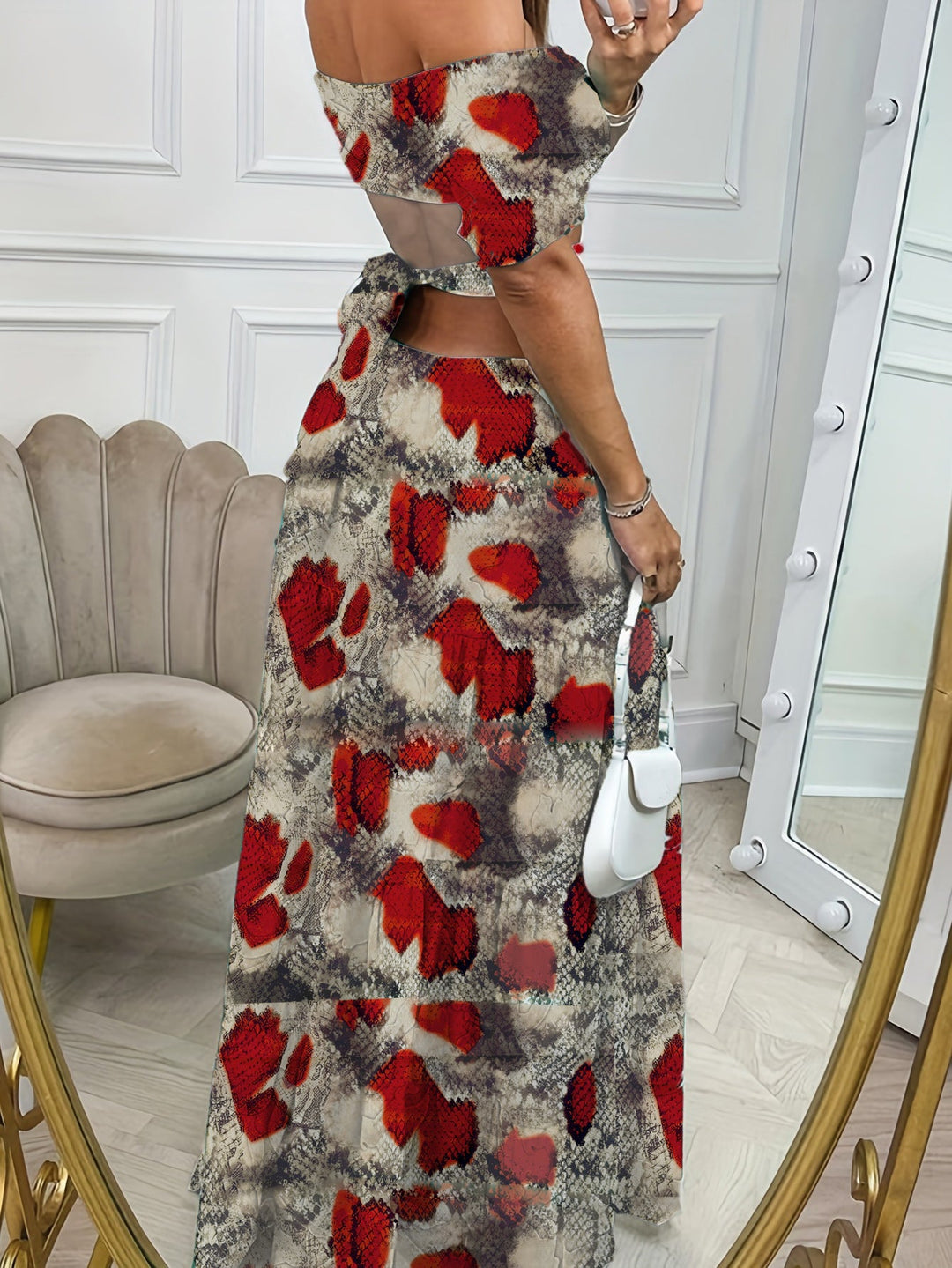 Sienna Clarke | Printed Summer Dress With Cut-Out Waist For Women