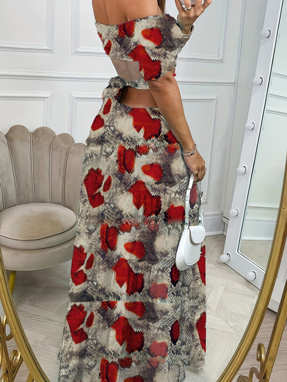 Sienna Clarke | Printed Summer Dress With Cut-Out Waist For Women