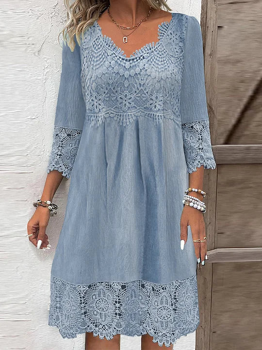 Sage | Women’s Timeless Lace Midi Dress with Detailing