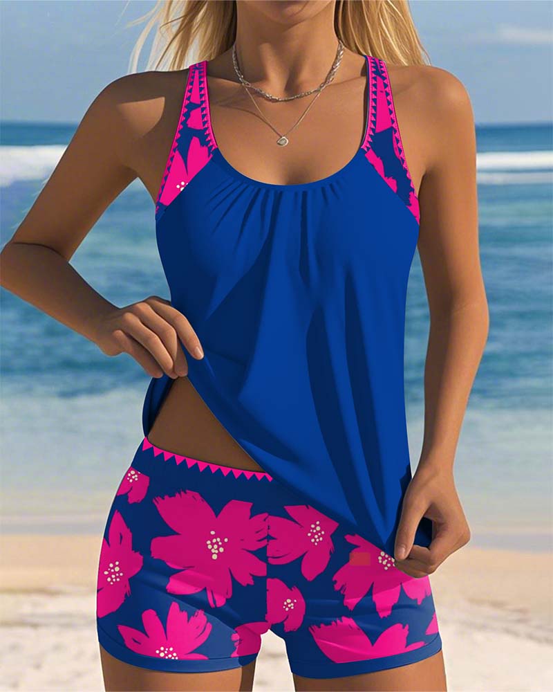 Avery | Women’s Tankini Set with Printed Shorts