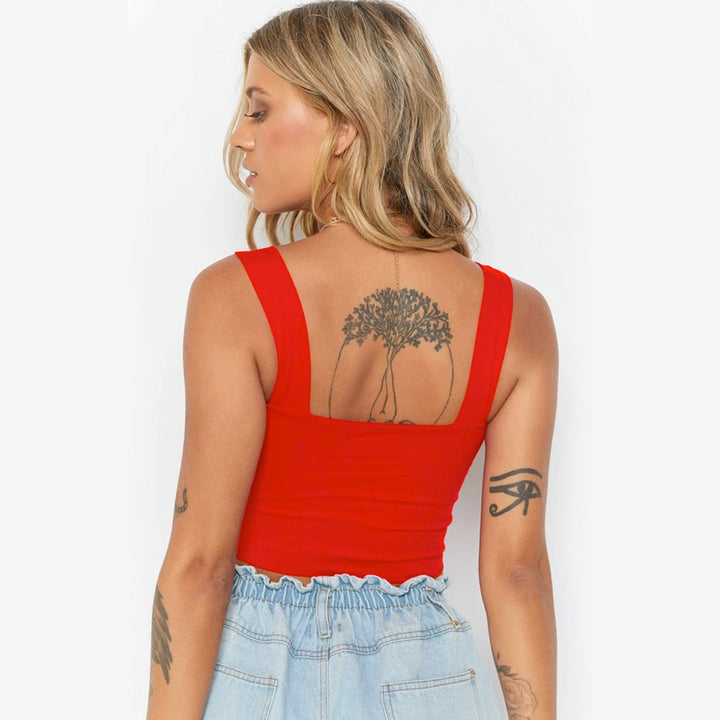 Eliza Reid | Sleeveless Square Neck Crop Top For Women