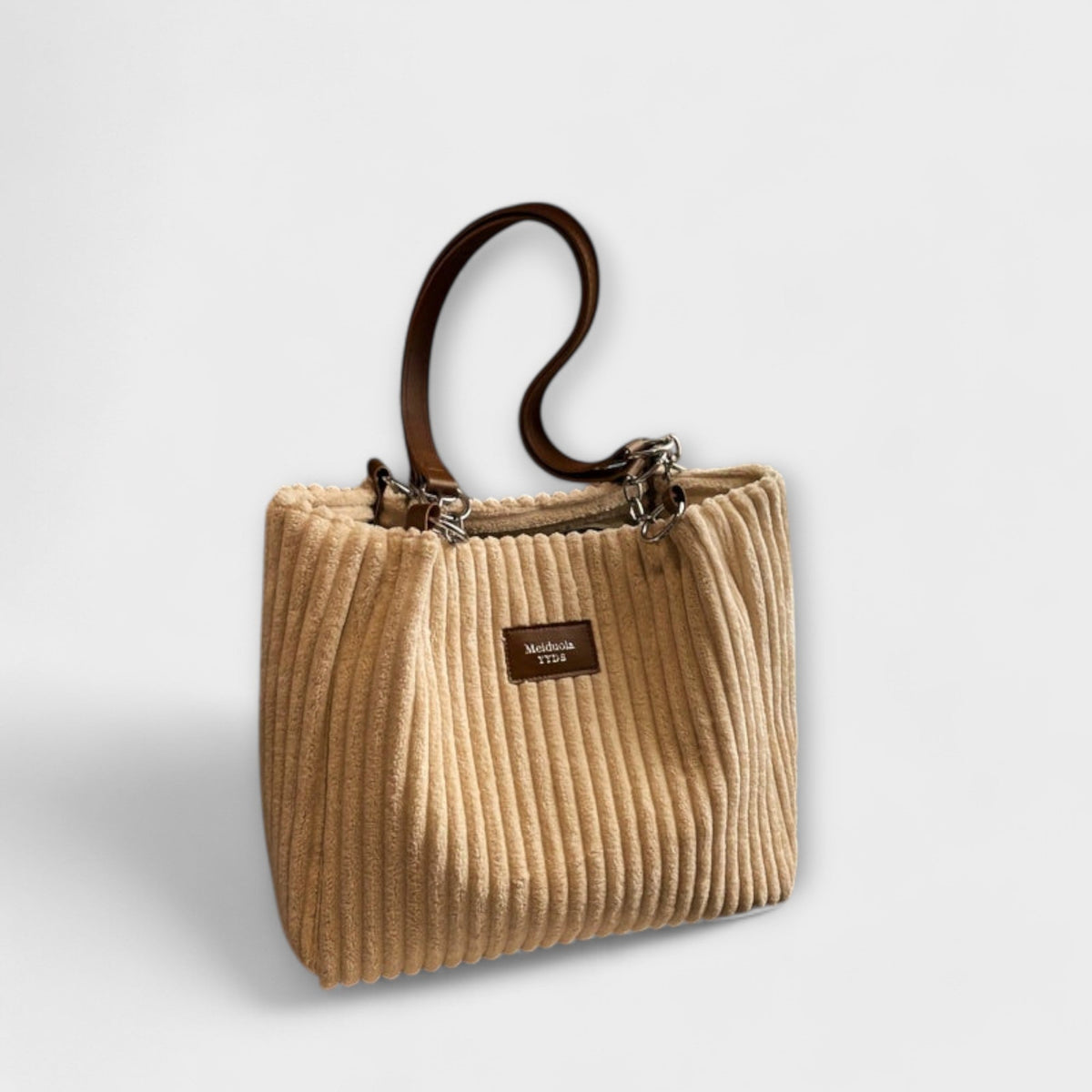 Vivian | Women’s Ribbed Tote Bag with Chain Handles