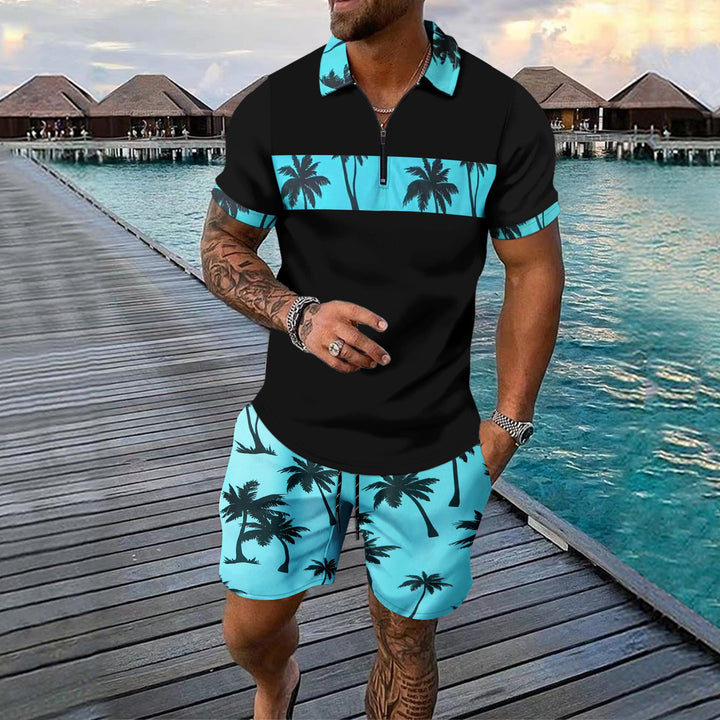 Kai Fairweather | Tropical Print Polo &amp; Shorts Set For Men