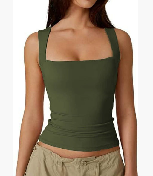 Mia Taylor | Square-Neck Slim Tank Top For Women