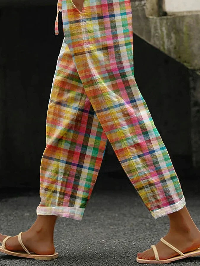 Valerie | Women’s Comfortable Checkered Trousers with Tailored Fit