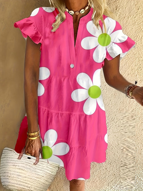 Aliza | Women’s Blooming Midi Dress with Curve-Cinching Fit