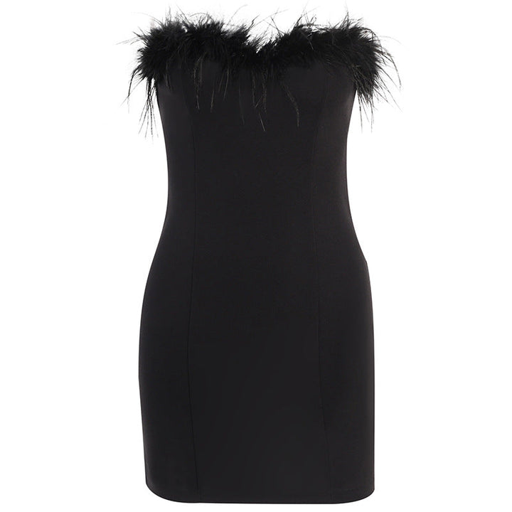 Tara Murphy | Feather Trim Cocktail Dress For Women