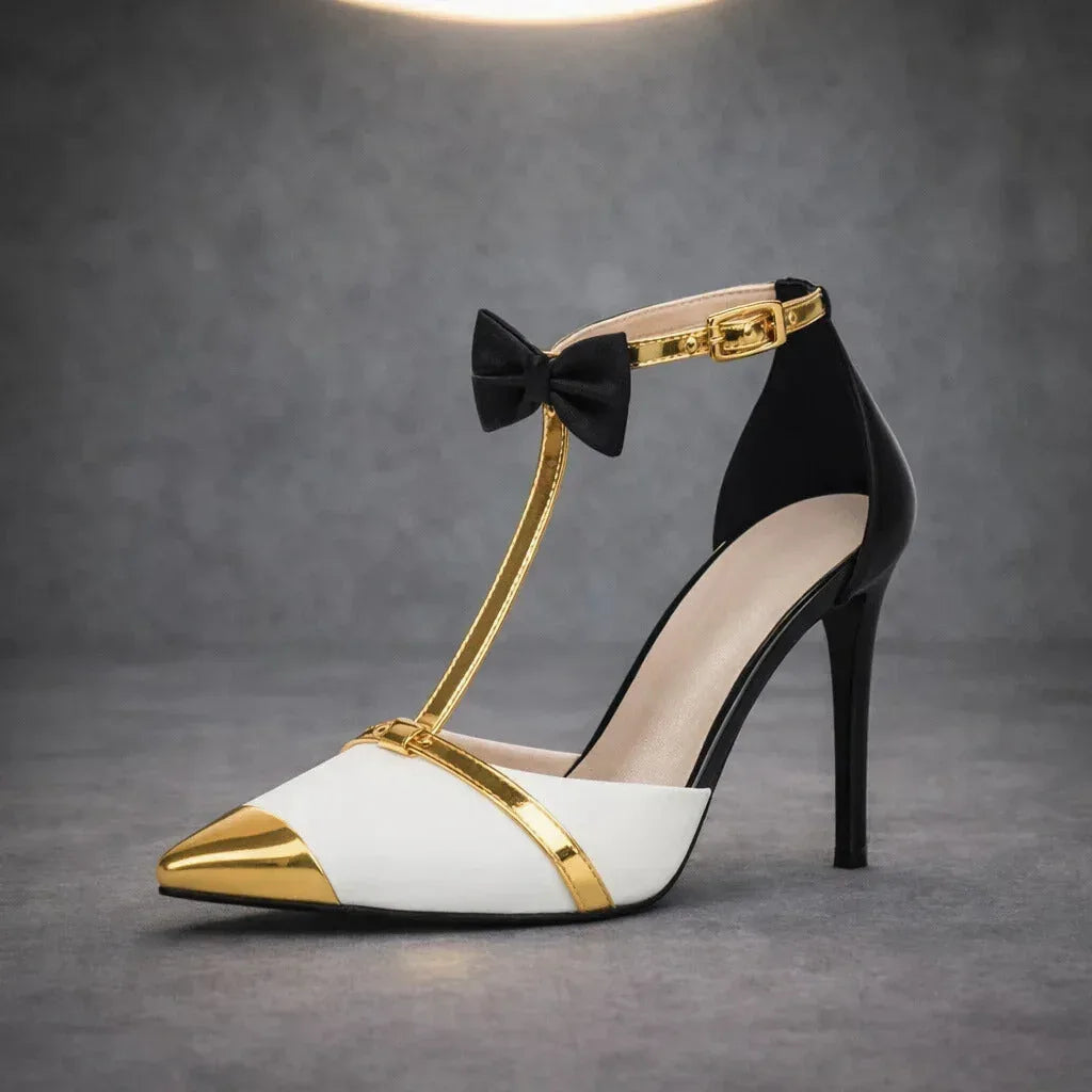 Dahlia | Women's Bow Ankle Strap Stiletto Heels