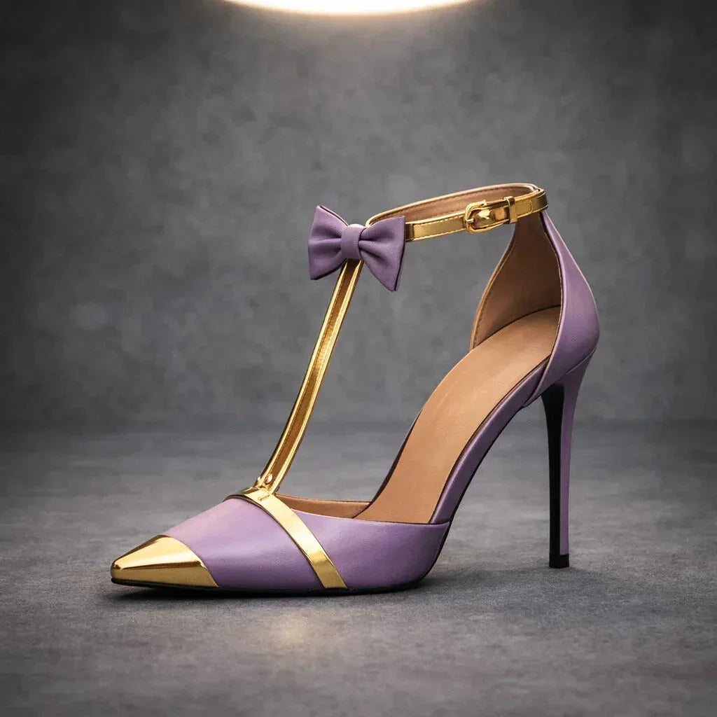 Dahlia | Women's Bow Ankle Strap Stiletto Heels