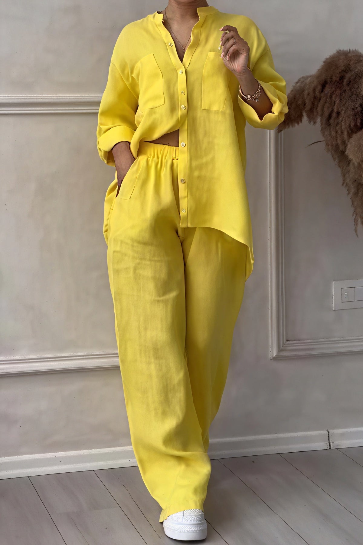 Dahlia | Women’s Button Up Set with Wide Leg