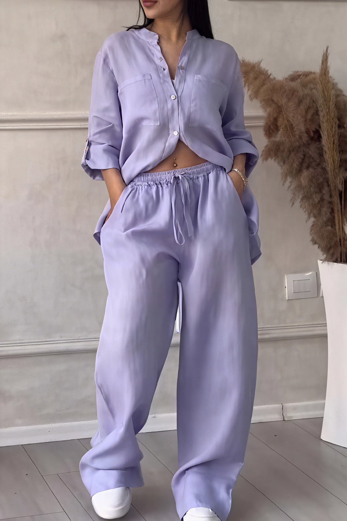 Dahlia | Women’s Button Up Set with Wide Leg