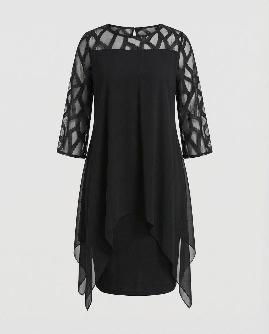 Ava Harrington | Mesh Sleeve Cape Mini Dress For Women