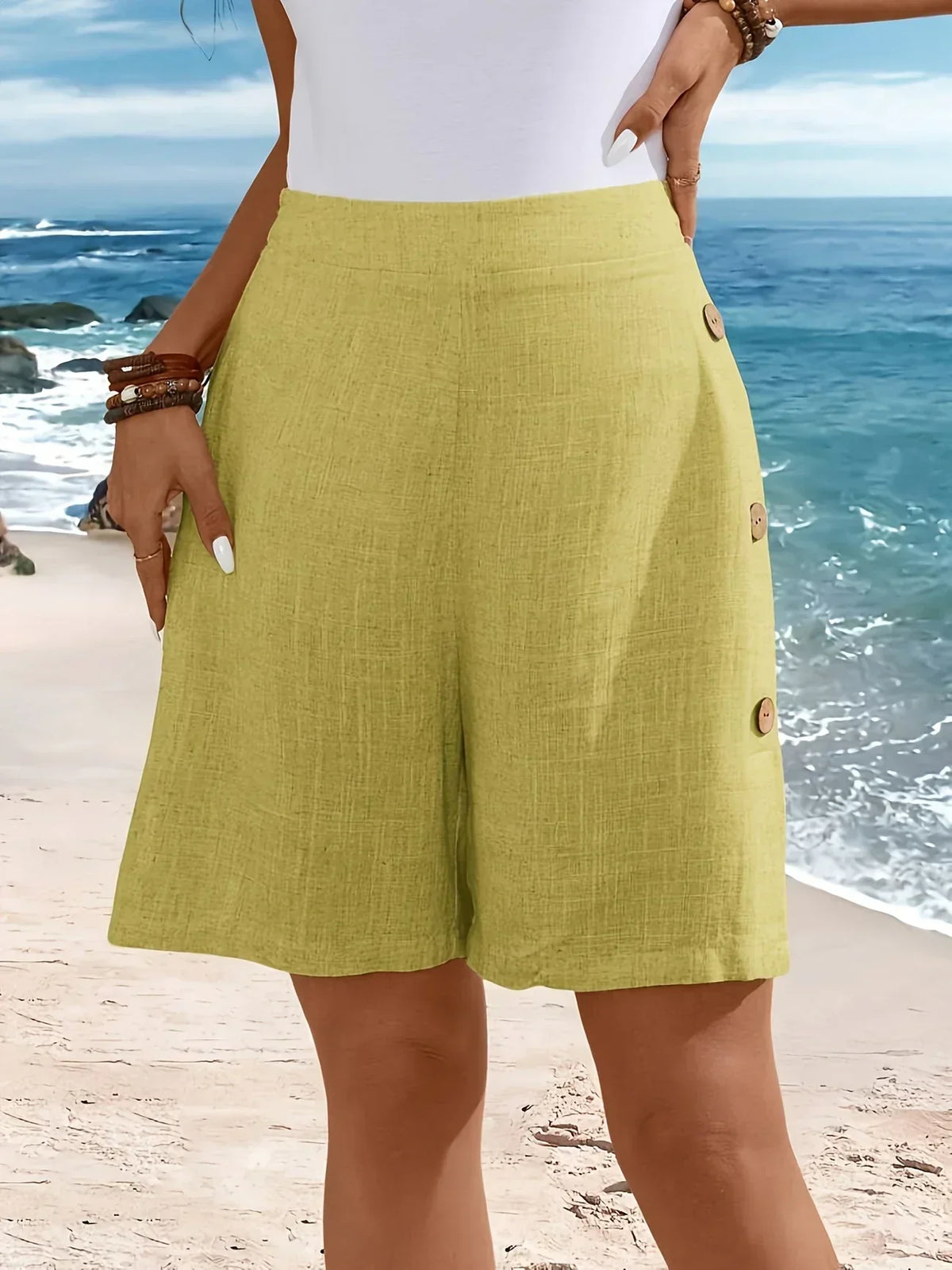 Whitney | Women’s Comfortable Shorts with Buttons