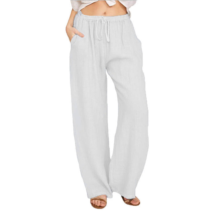 Elsie Coleman | Linen Blend Wide-Leg Trousers For Women