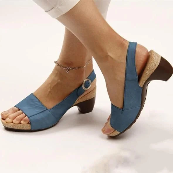 Vera | Women’s Peep Toe Slingback Sandals with Buckle