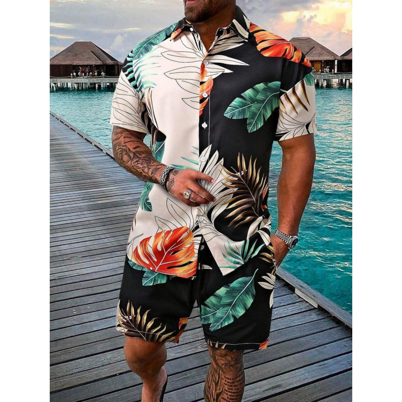 Dylan Foley | Tropical Print Shirt And Shorts Set For Men