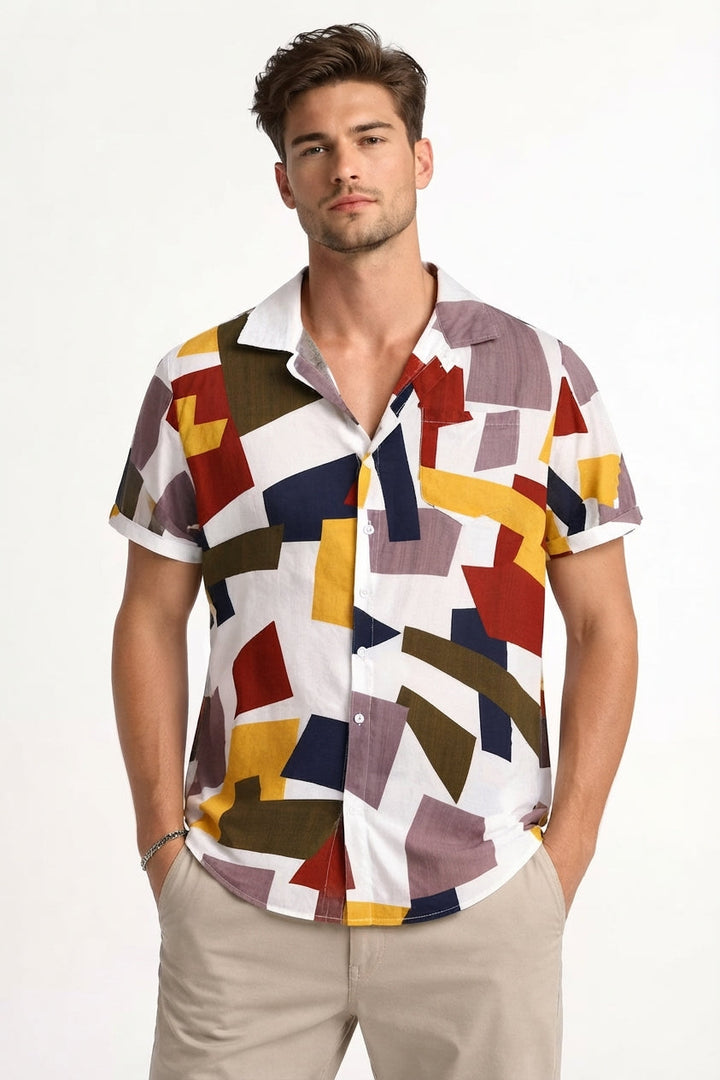 Declan Hughes | Geometric Print Resort Shirt For Men