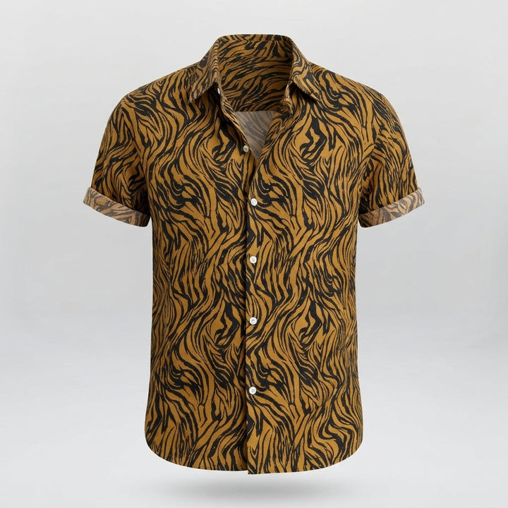 Declan Whitmore | Tiger Print Resort Shirt For Men