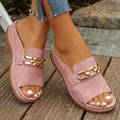 Romy | Women’s Slide Sandals with Gold-Link Cushioned Footbed