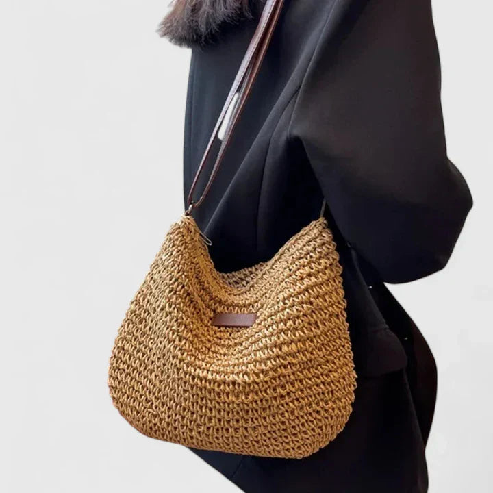 Svanhild | Women’s Natural Shoulder Bag with Earthy Texture