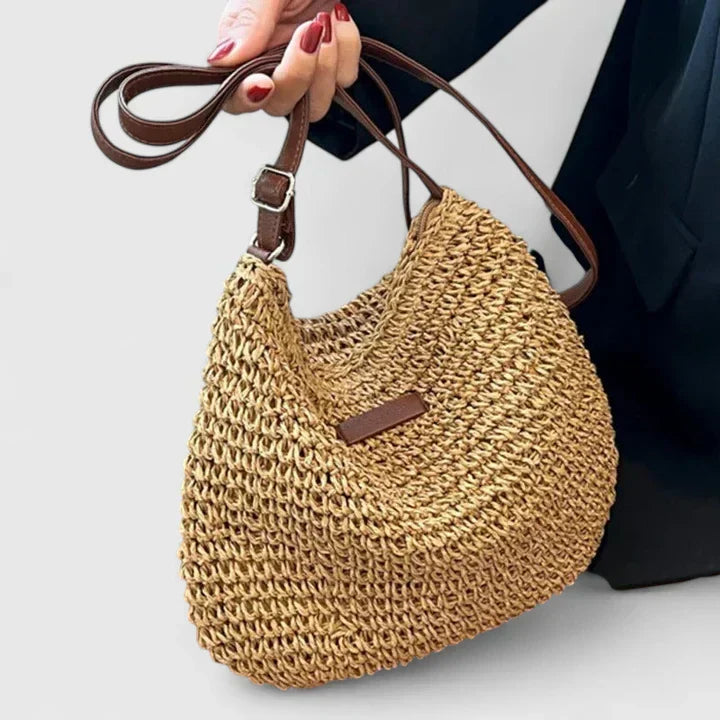 Svanhild | Women’s Natural Shoulder Bag with Earthy Texture