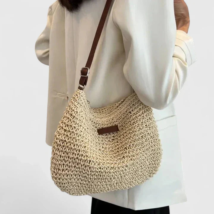 Svanhild | Women’s Natural Shoulder Bag with Earthy Texture