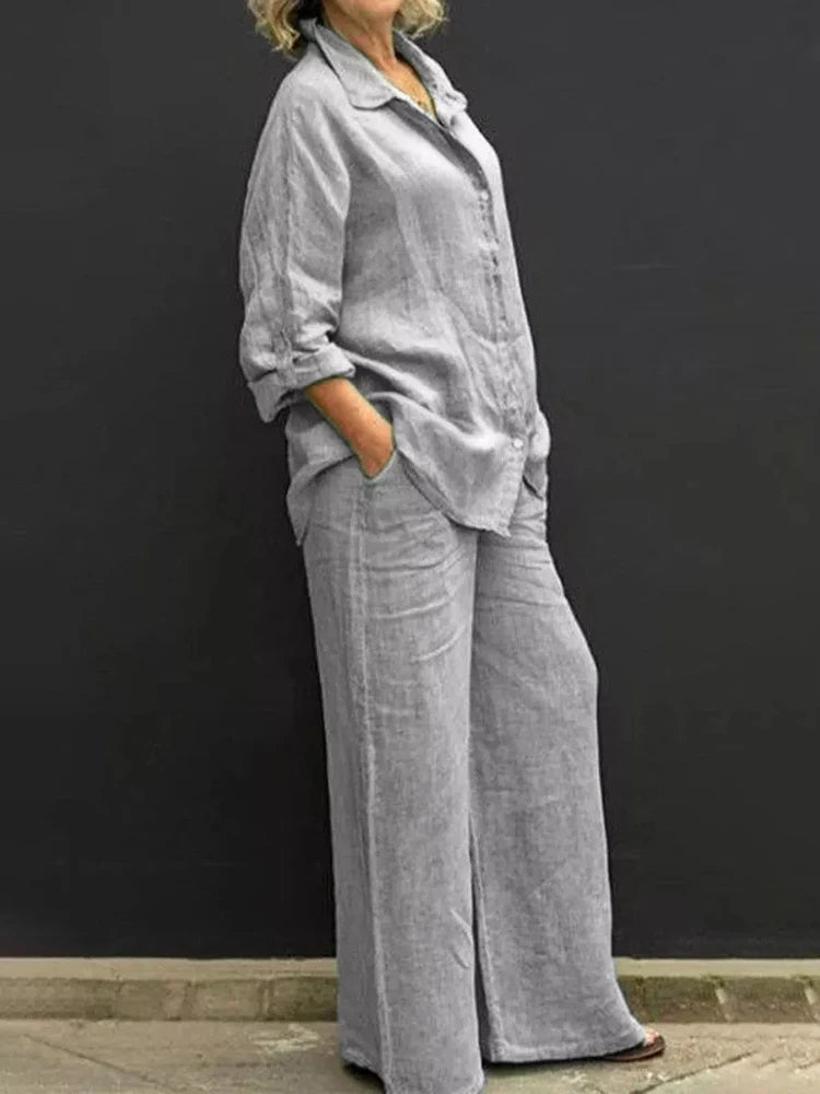 Mabel | Women’s Two-Piece Shirt Trousers Set Relaxed Fit
