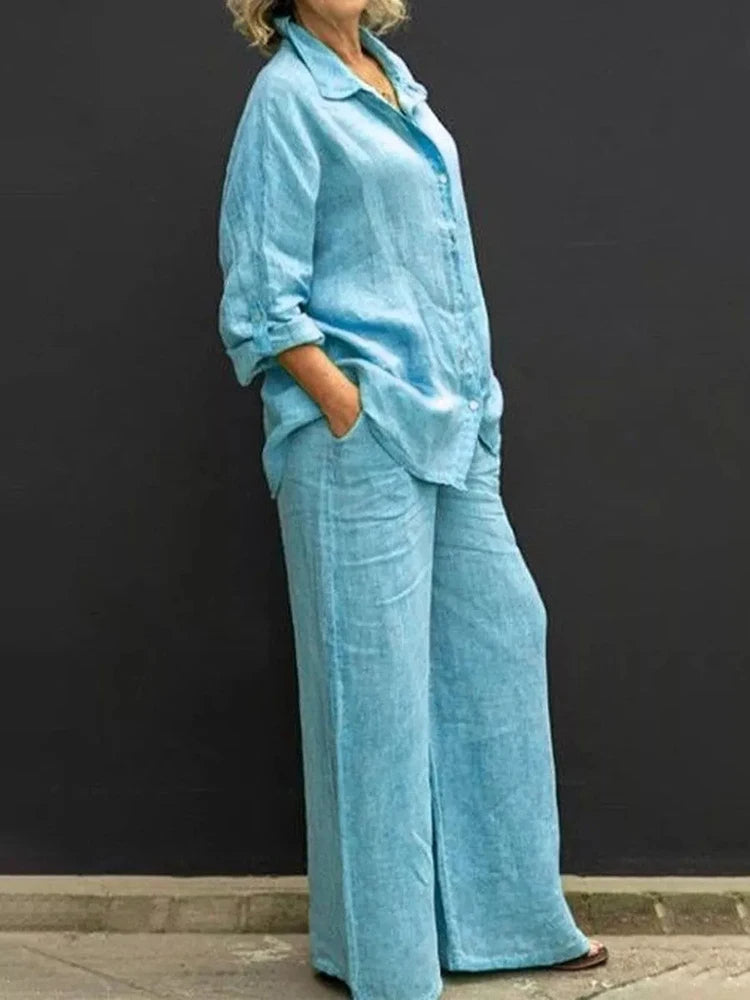 Mabel | Women’s Two-Piece Shirt Trousers Set Relaxed Fit