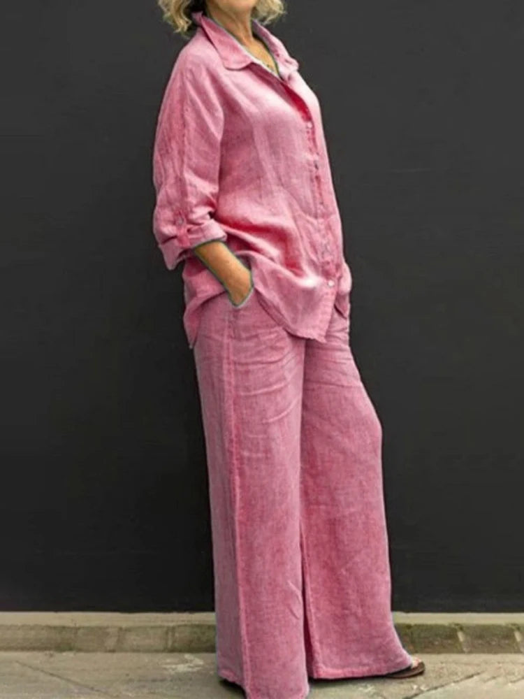 Mabel | Women’s Two-Piece Shirt Trousers Set Relaxed Fit