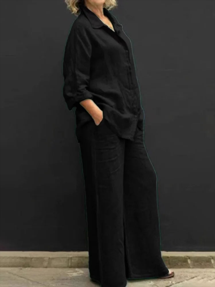 Mabel | Women’s Two-Piece Shirt Trousers Set Relaxed Fit