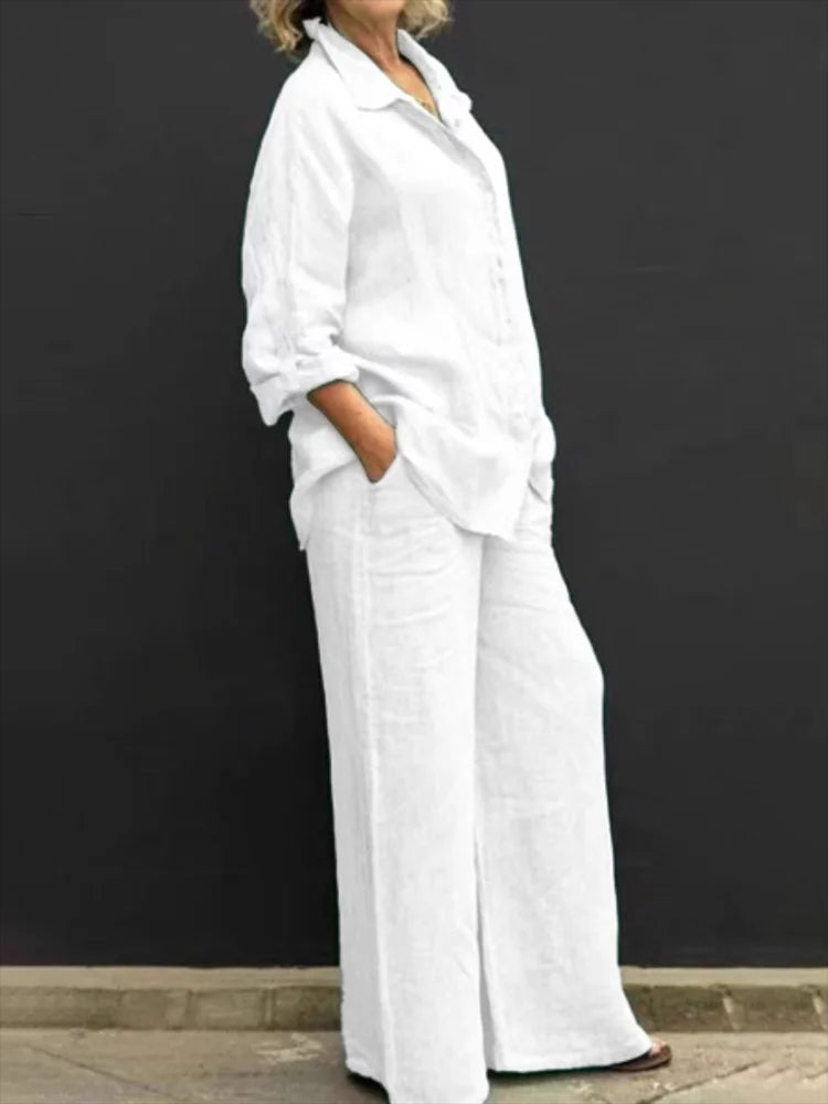 Mabel | Women’s Two-Piece Shirt Trousers Set Relaxed Fit