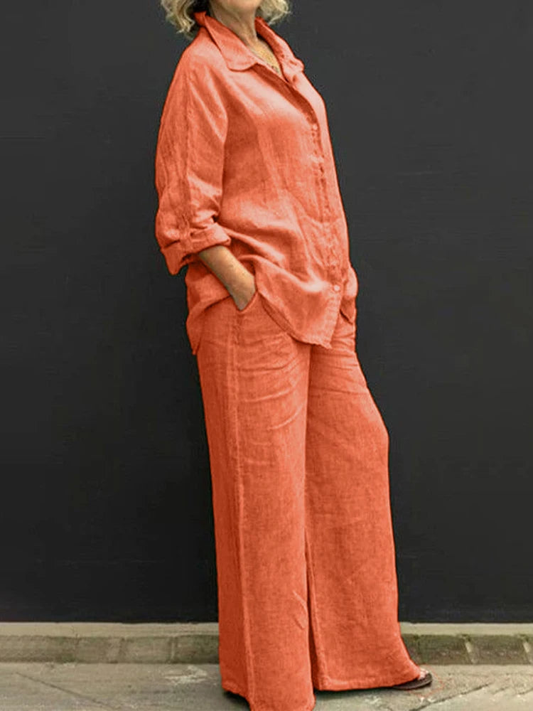 Mabel | Women’s Two-Piece Shirt Trousers Set Relaxed Fit