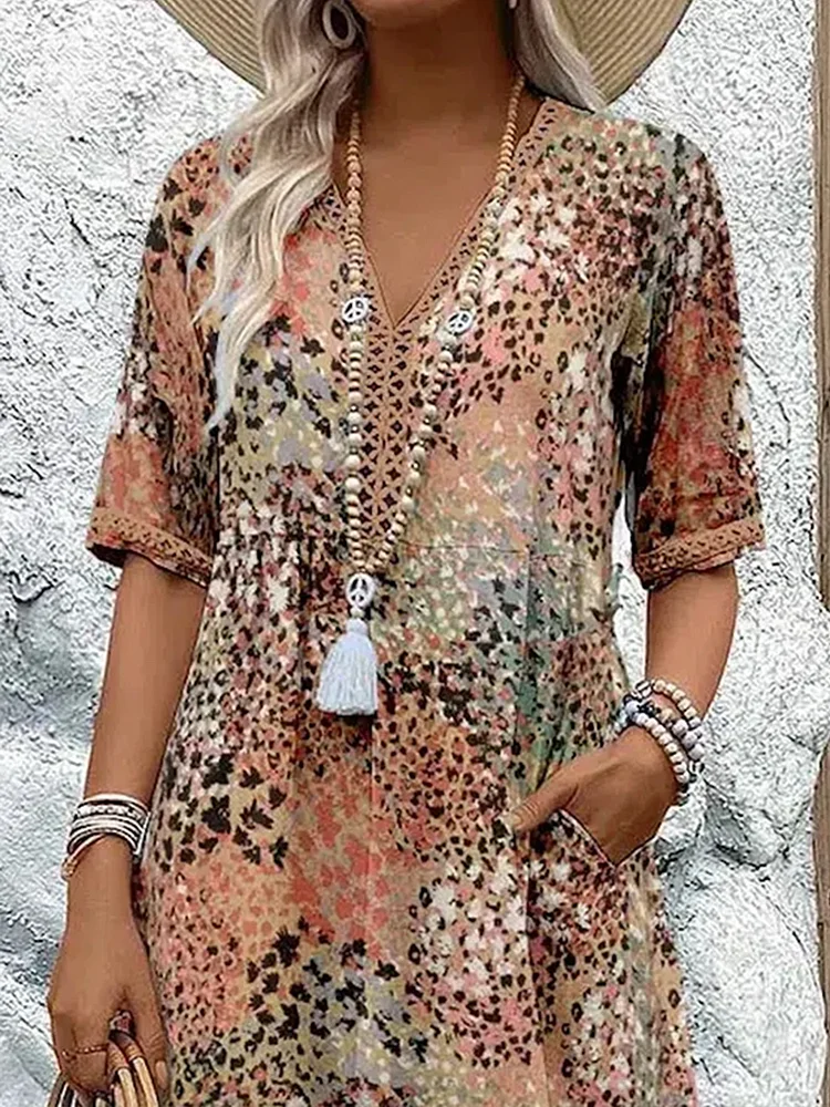 Andrea | Women’s Vibrant Midi Dress with Colourful Print