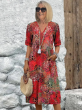 Andrea | Women’s Vibrant Midi Dress with Colourful Print