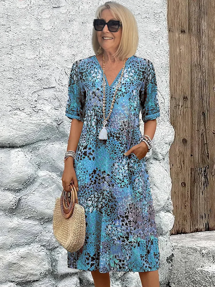 Andrea | Women’s Vibrant Midi Dress with Colourful Print
